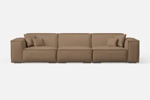 Naples 4 Seater Sofa Stone Leather