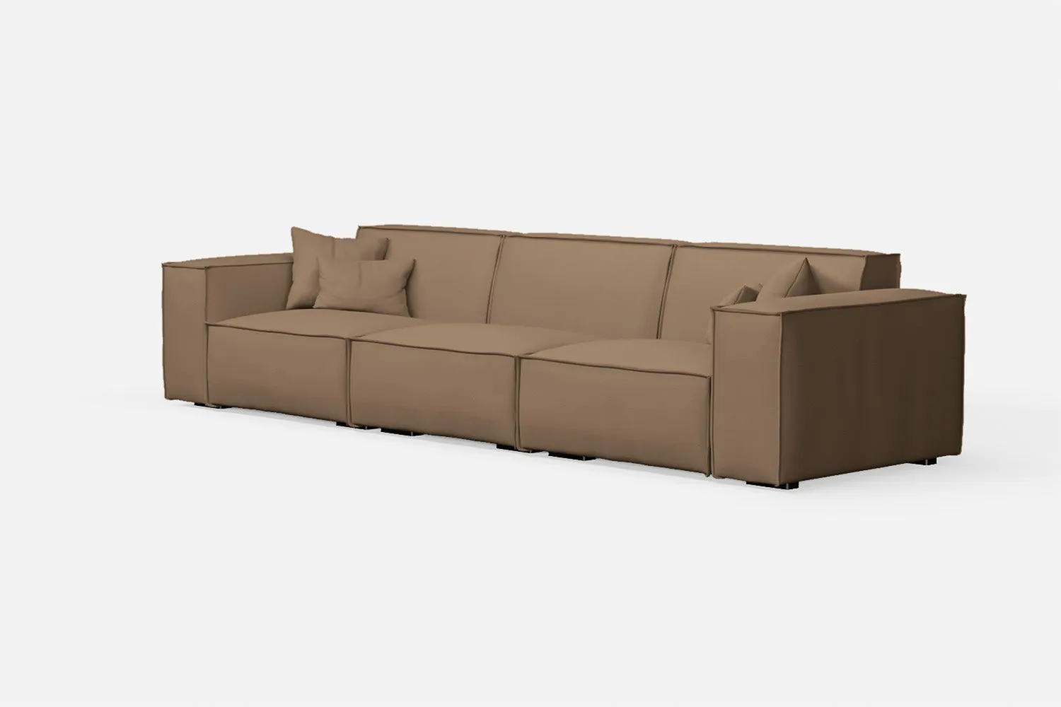 Naples 4 Seater Sofa Stone Leather