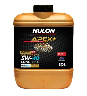 Nulon Apex  5W-40 Full Synthetic Long Life dexos2 SN/CF/C3 DPF Suitable Diesel Engine Oil - 10L - APX5W40D2-10