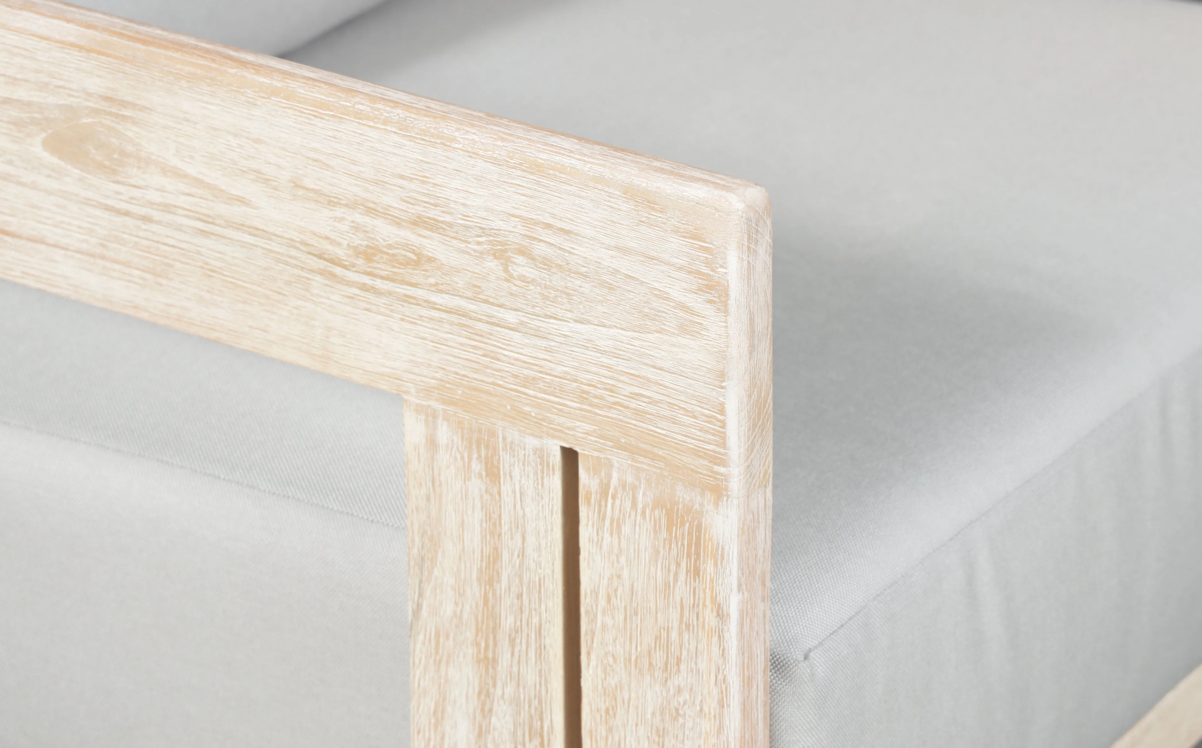 Paradiso Outdoor Solid Teak Wood Chair Natural look - Light Grey fabric