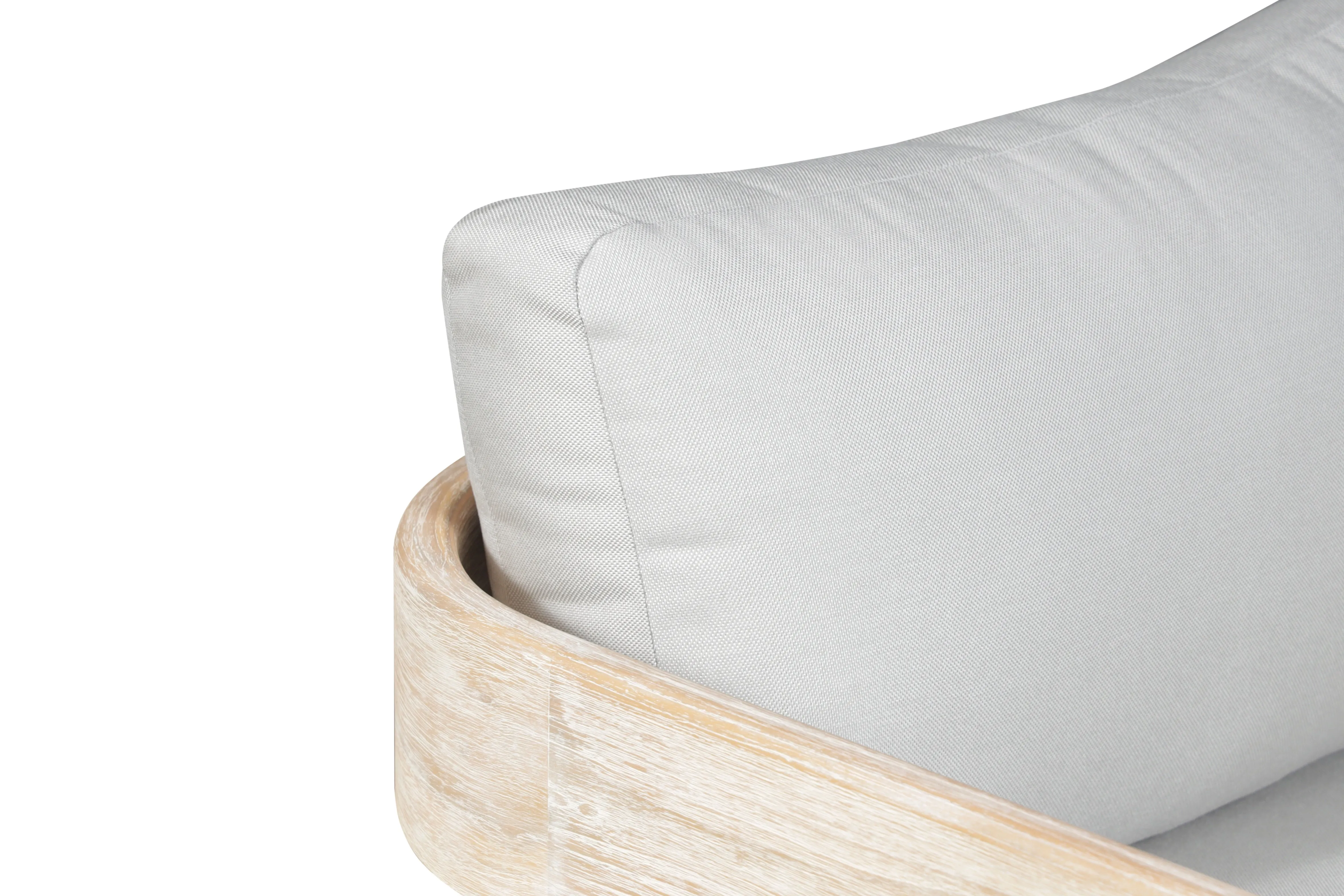 Paradiso Outdoor Solid Teak Wood Chair Natural look - Light Grey fabric