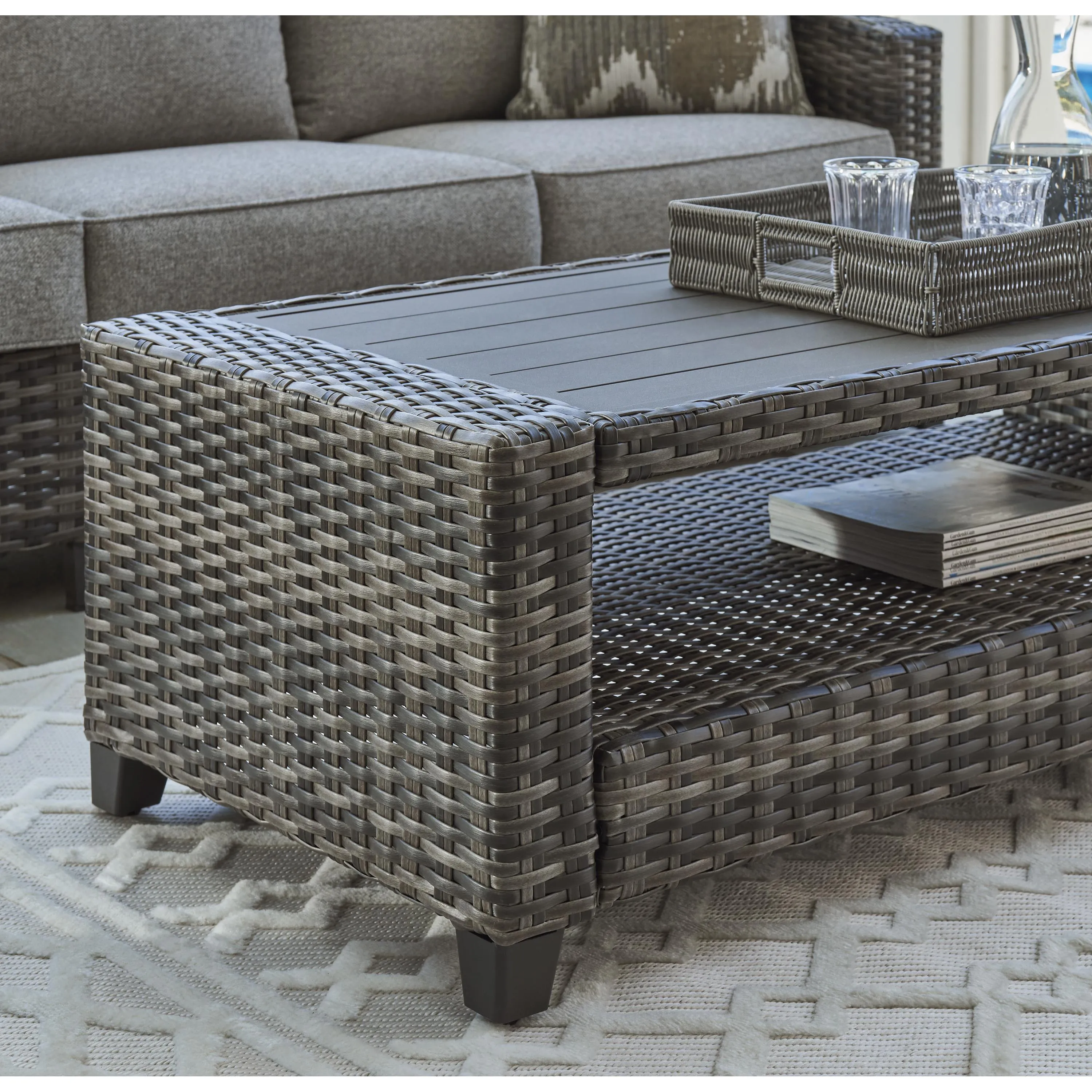 Signature Design by Ashley Oasis Court P335-081 Sofa/Chairs/Table Set