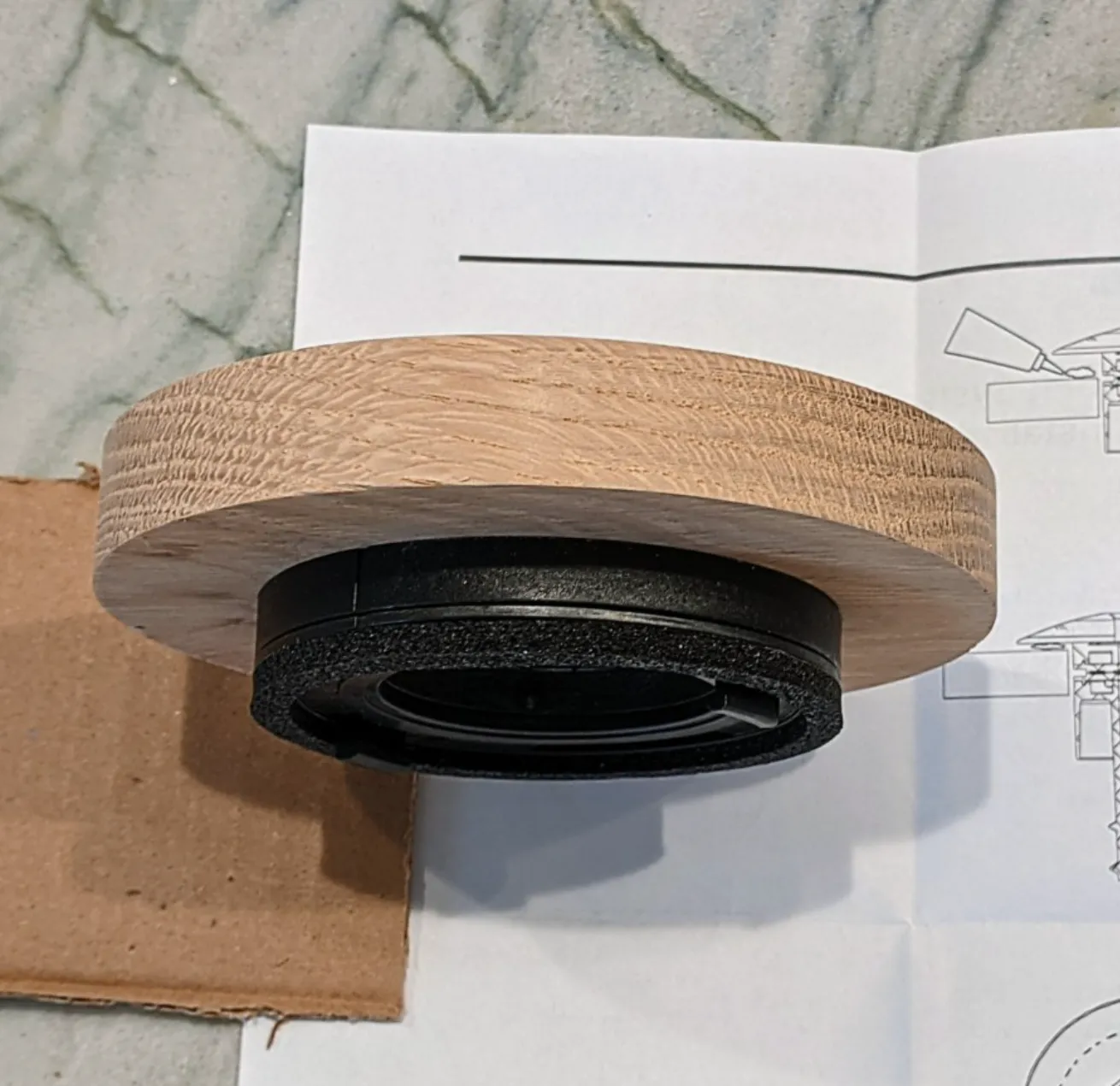 UPC-57T-RO-F-6 - 2" Wood Outlet, TFS, Flush Mount, Red Oak, Face Plate Only (6 pcs)