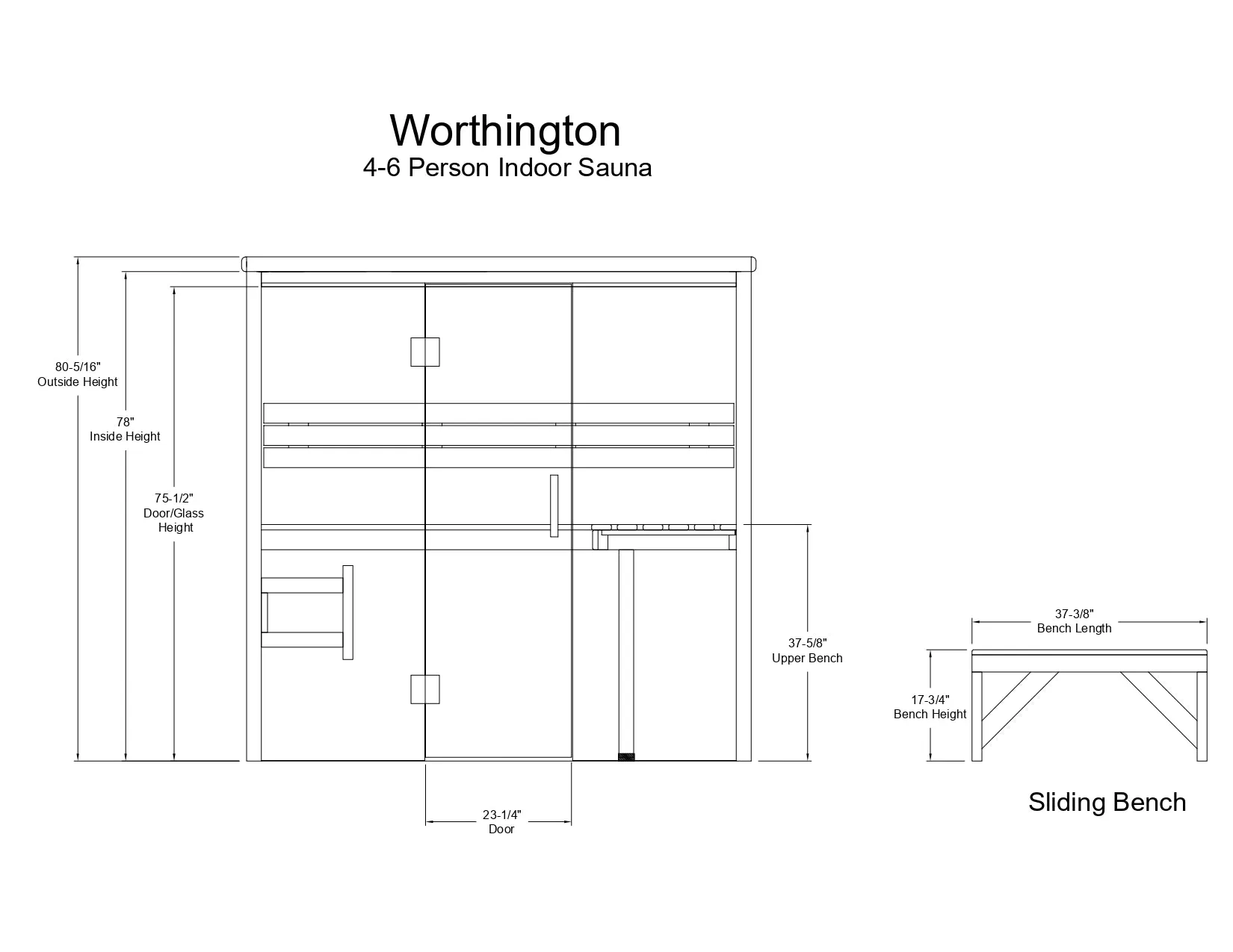 Worthington 4-6 Person Indoor Sauna