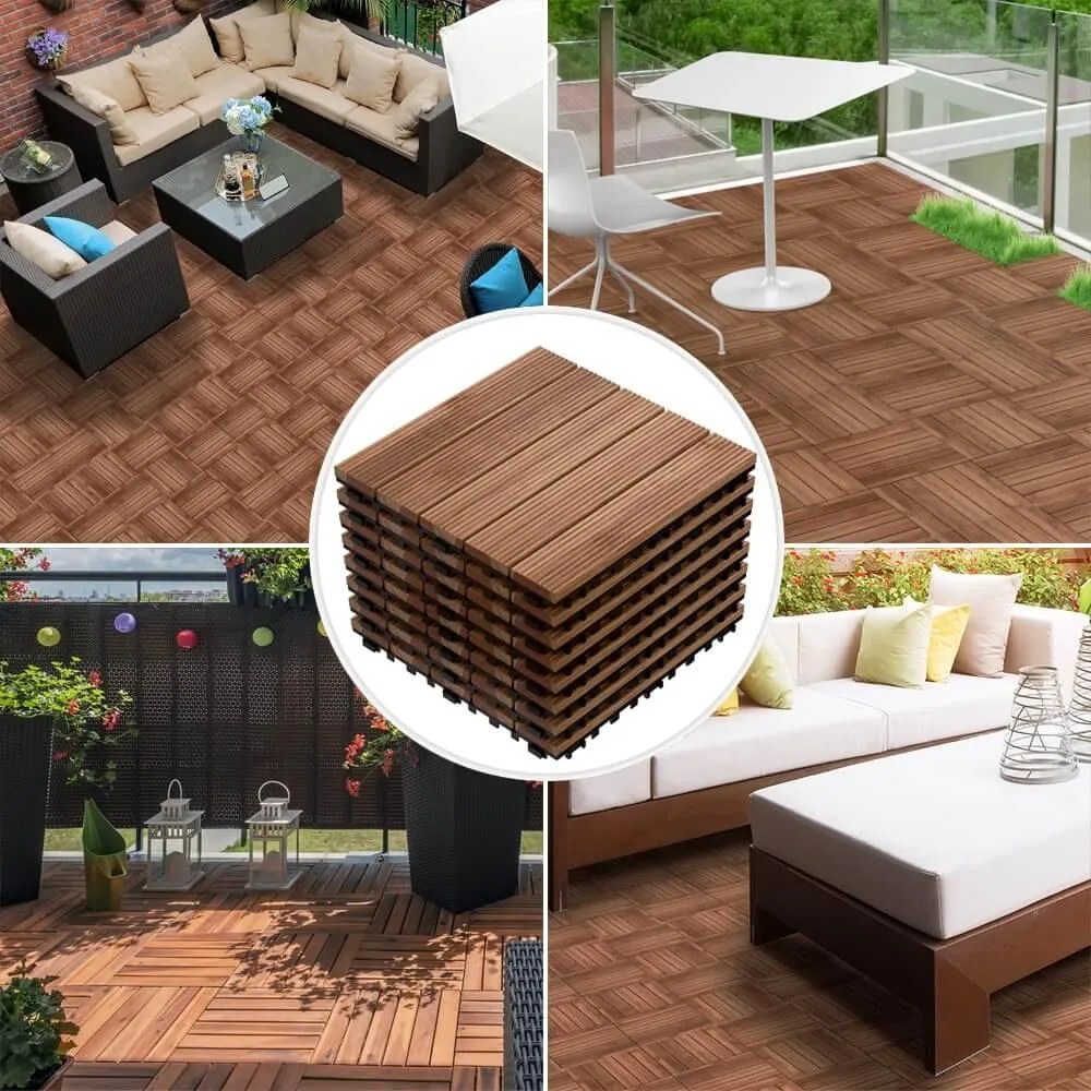 Yaheetech Outdoor Tiles Wood 11pcs