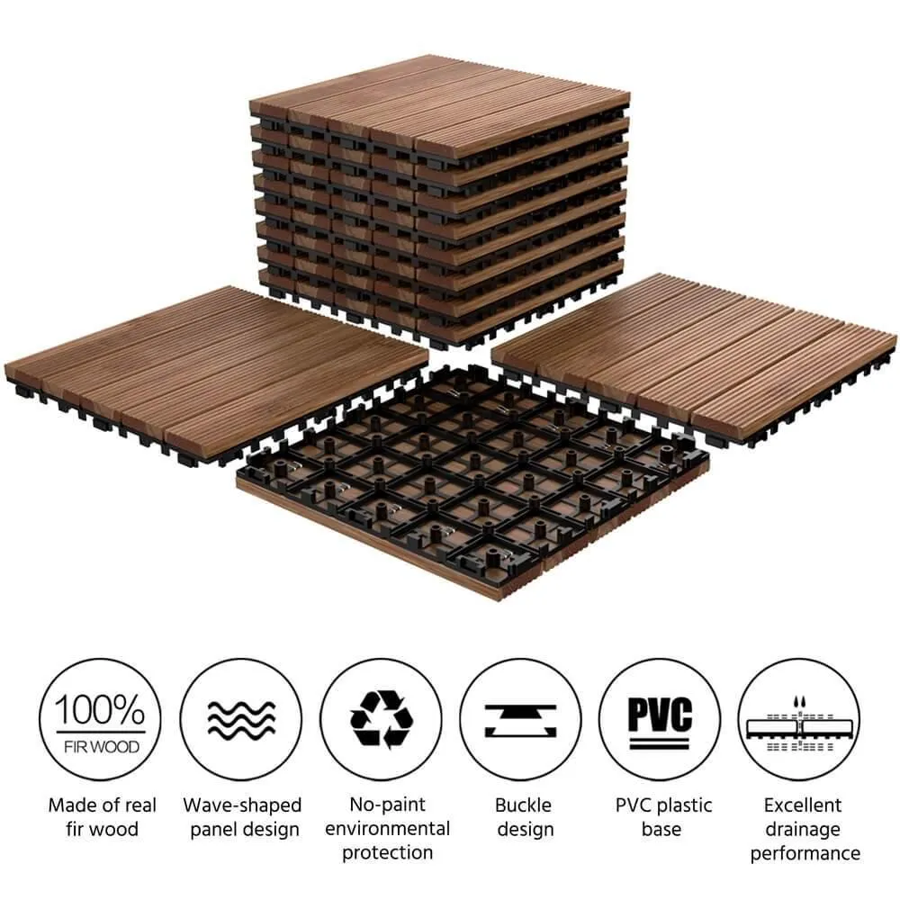 Yaheetech Outdoor Tiles Wood 11pcs