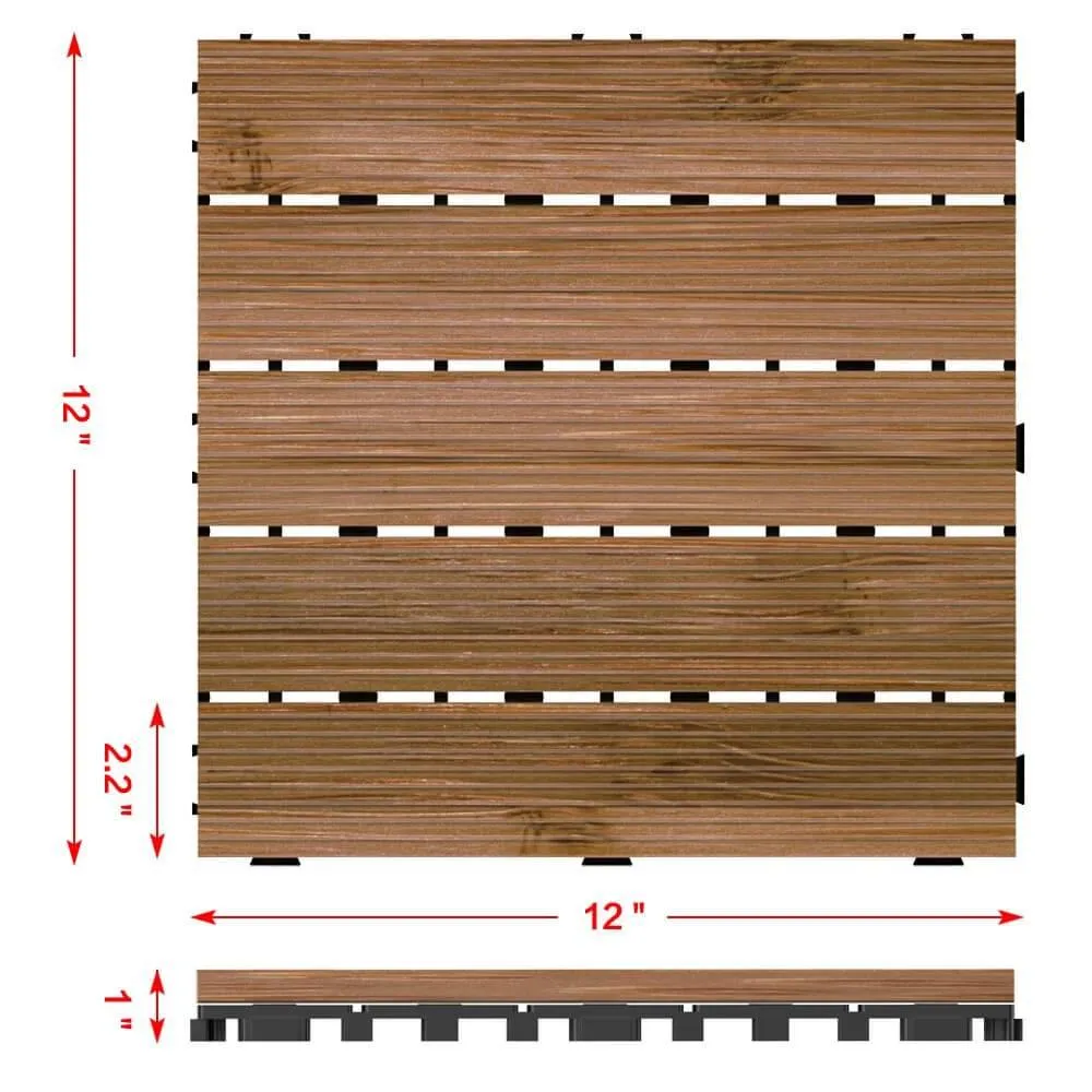 Yaheetech Outdoor Tiles Wood 11pcs