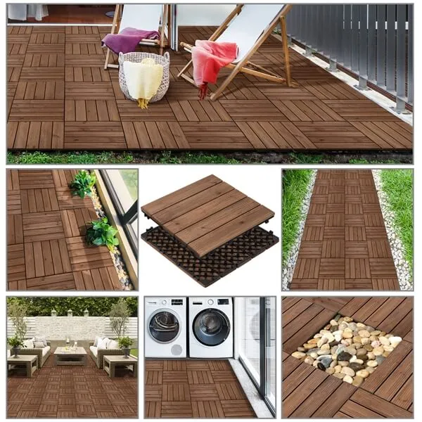 Yaheetech Outdoor Tiles Wood 11pcs