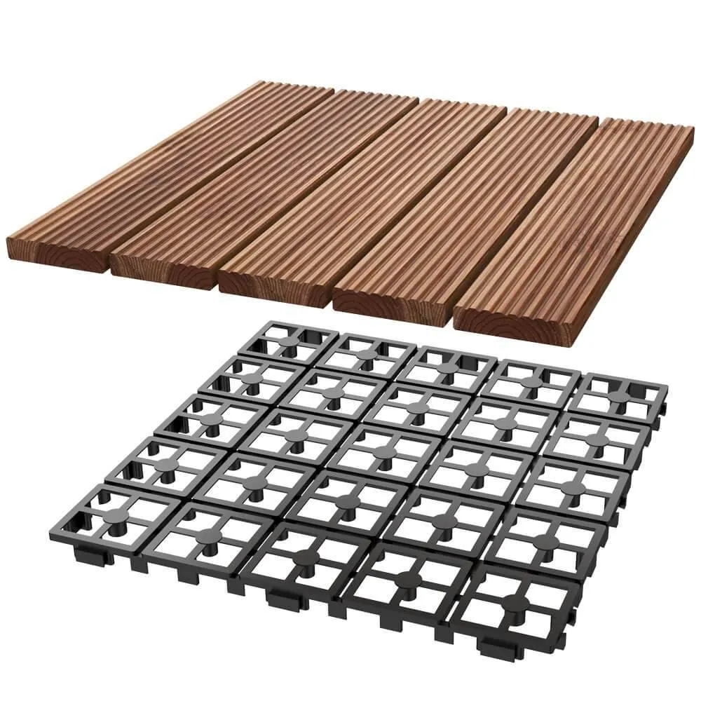 Yaheetech Outdoor Tiles Wood 11pcs