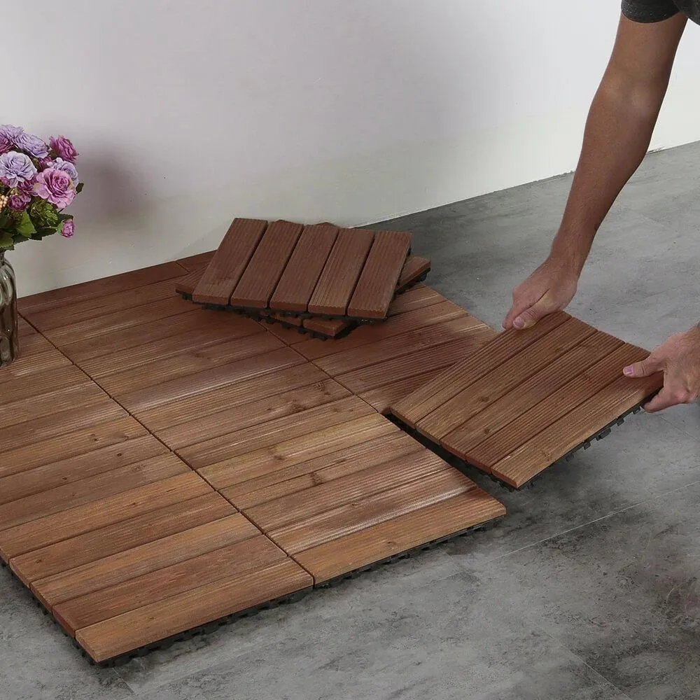 Yaheetech Outdoor Tiles Wood 11pcs